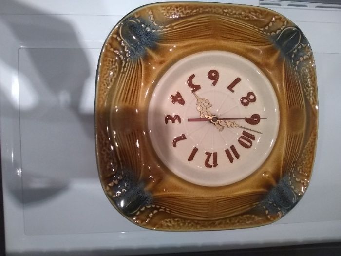 Zegar ceramiczny wiszący Retro Prl zakłady Mirostowice lata70 B.RZADKI
