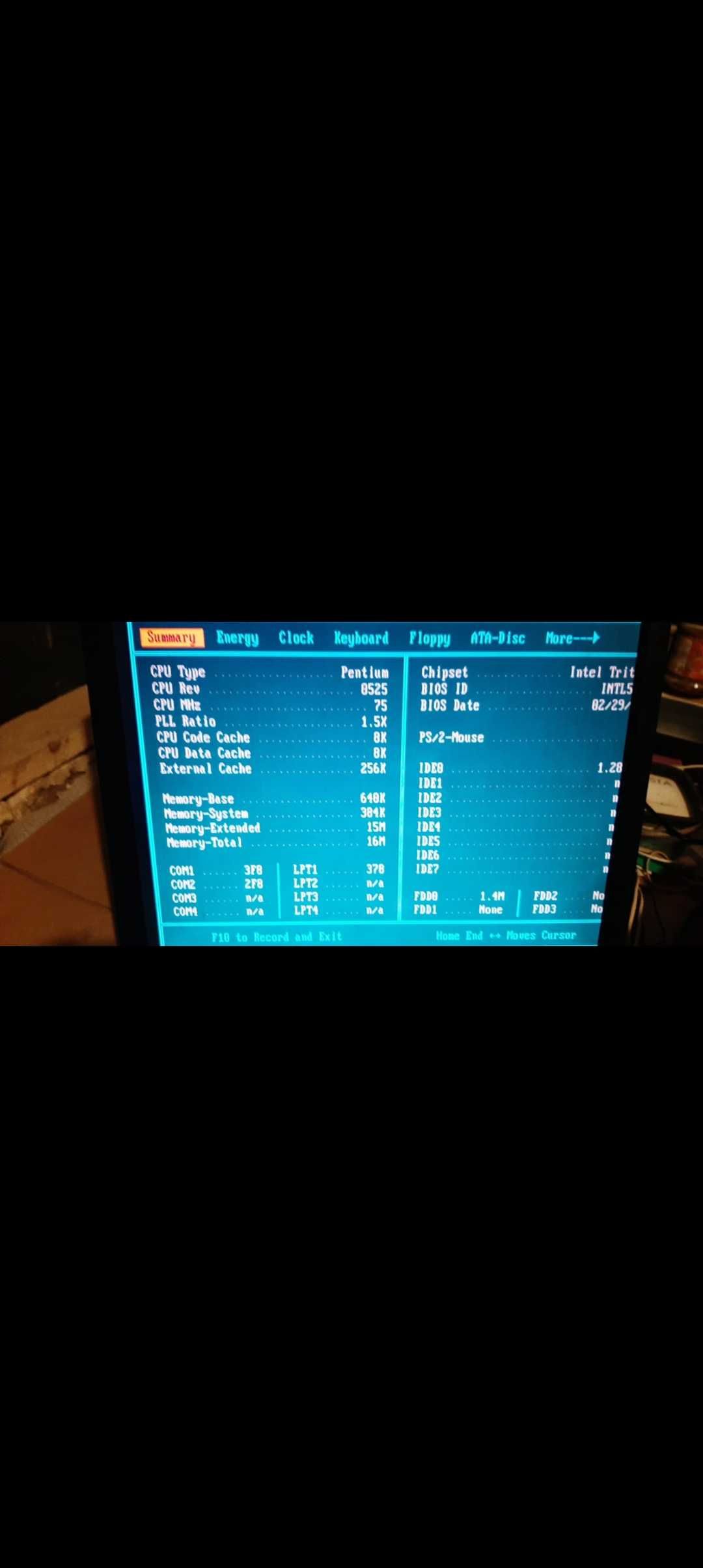 Retro Płyta z procesorem intel pentium  75Mhz