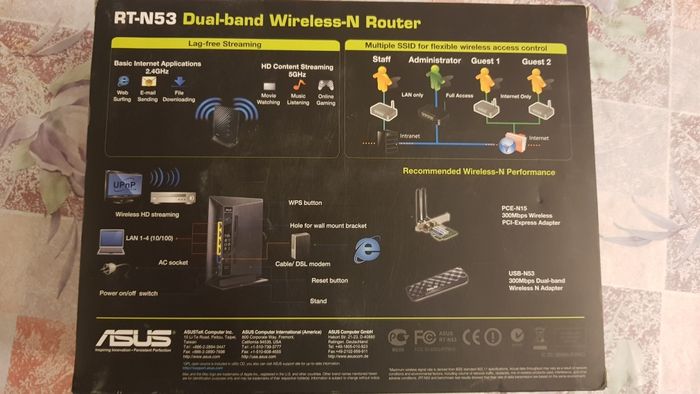 Wi-Fi роутер ASUS RT-N53 Двухдиапазонный маршрутизатор