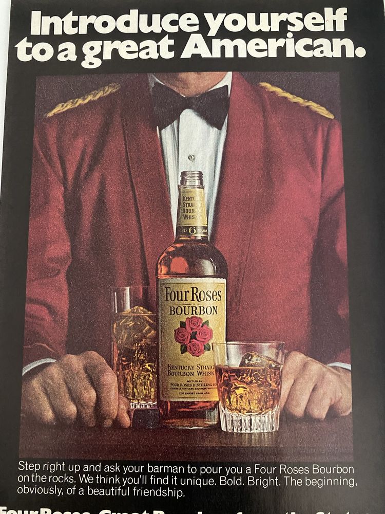 Anúncio Vintage de Bourbon Four Roses - Anos 1970