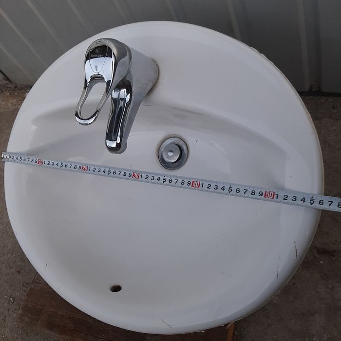 Umywalka wpuszczana w blat biała umywalka z baterią ROCA 55x45 WYSYŁKA