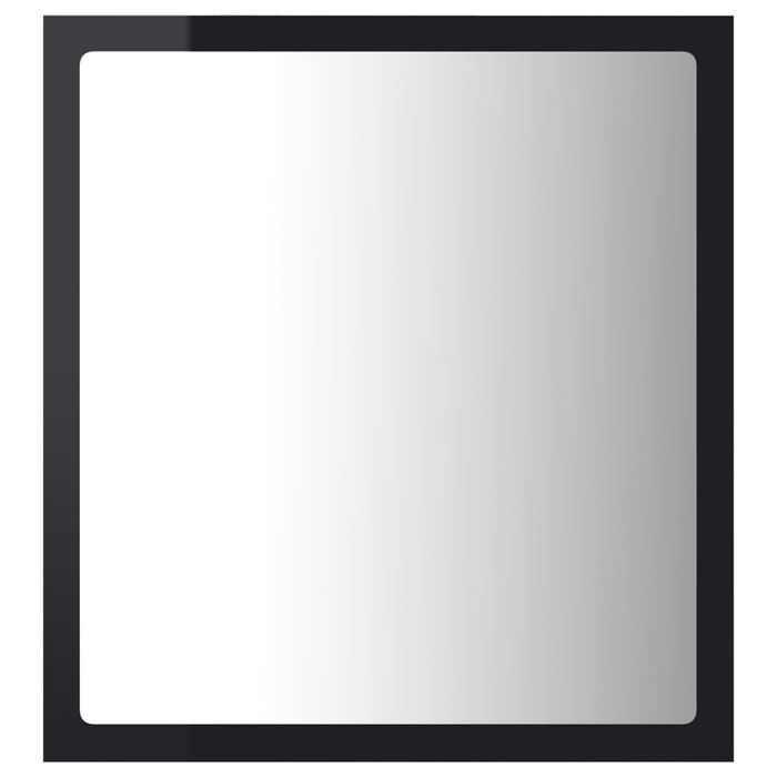 vidaXL Lustro łazienkowe LED, wysoki połysk, czarne, 40x8,5x37 cm