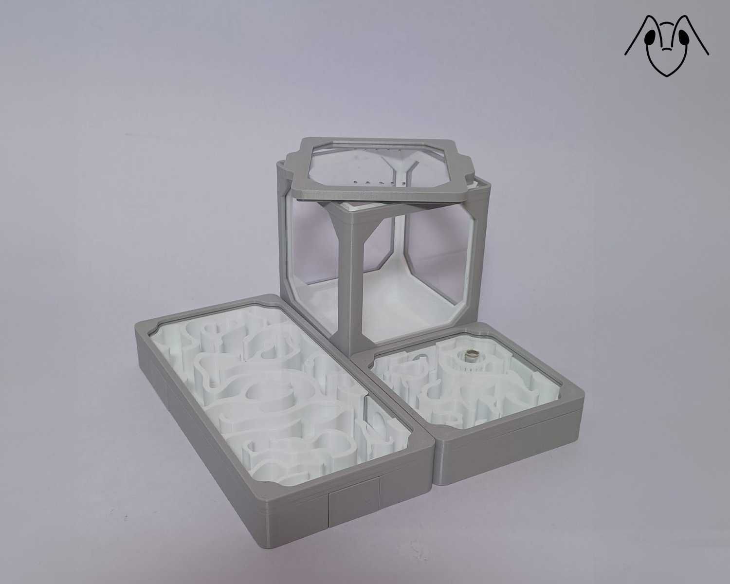 Formikarium Midi - terrarium dla mrówek modułowe 140x140 szaro/białe
