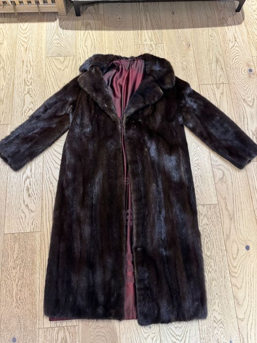 Stylowa, vintage’owa futrzana szuba z naturalnej norki.