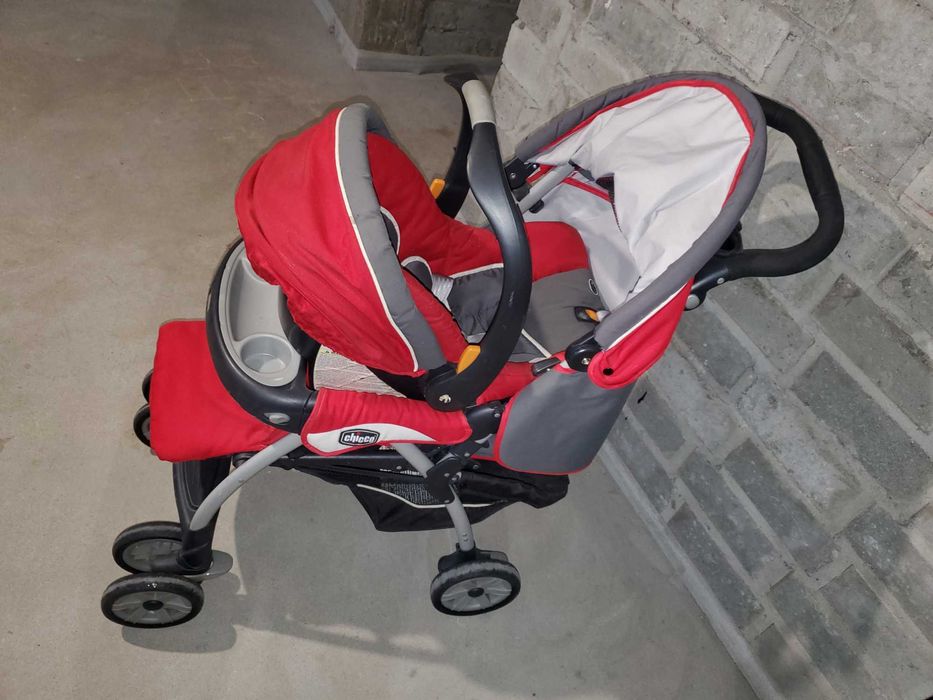 Chicco wózek 3w1 +fotelik samoch. czerwony z USA