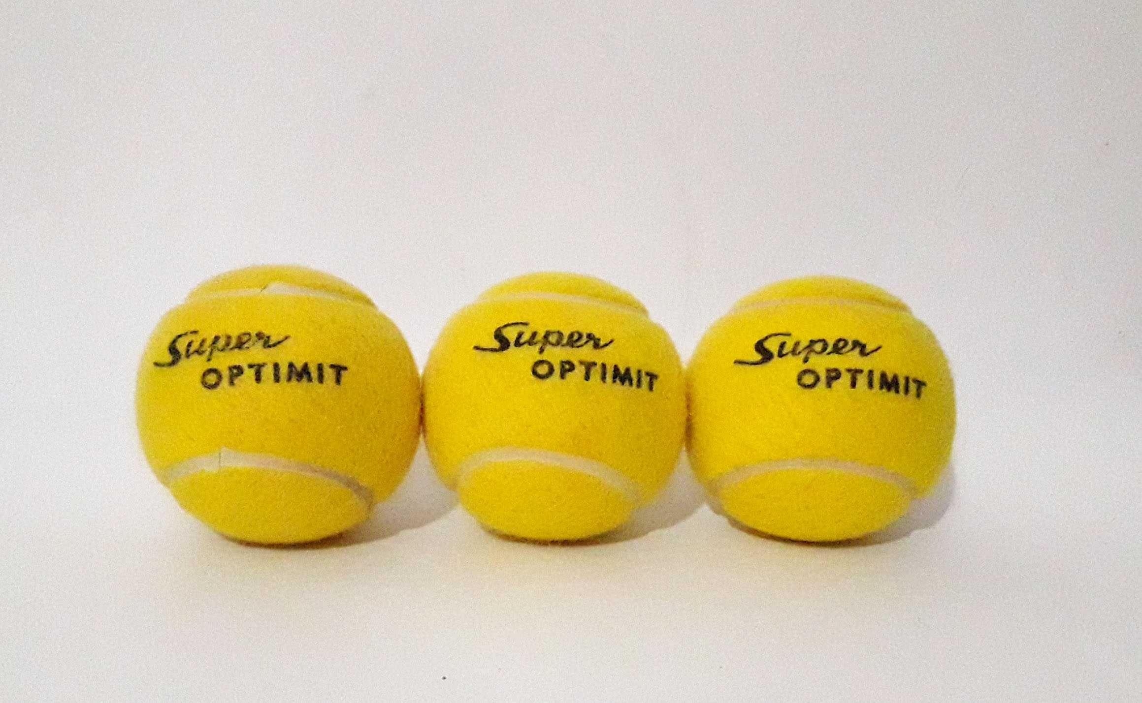 Set de 3 bolas de ténis Super Optimit em caixa - Vintage