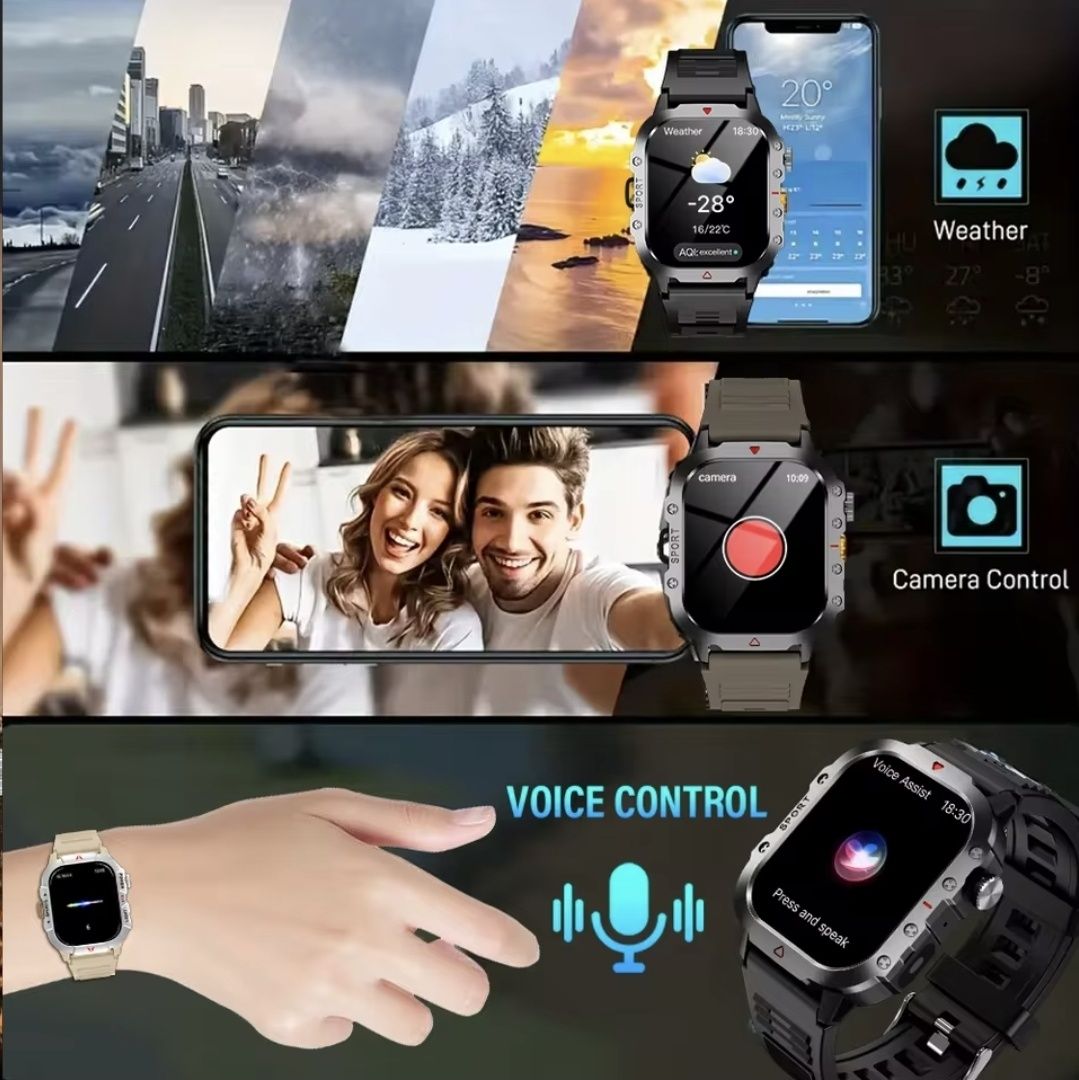 Relógio inteligente KESHUYOU Esportes ao ar livre