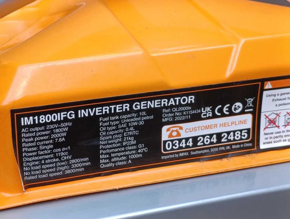 Agregat prądotwórczy inwertorowy Impax IM1800IFG 2KW 4suw jednofazowy