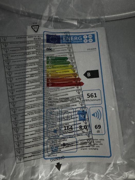 Сушильна машина автомат 8 кг Ok