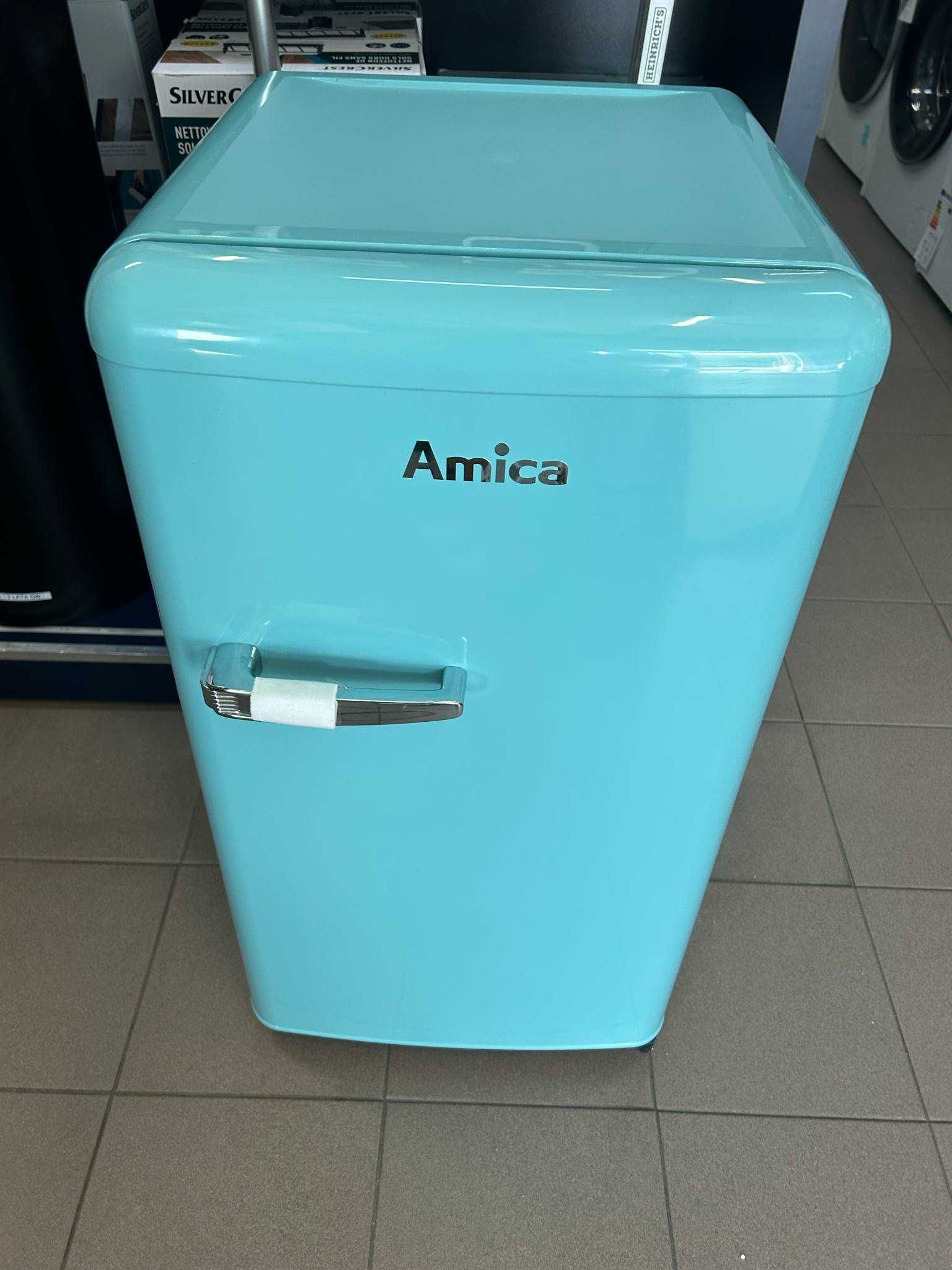 Lodówka Amica RETRO TURKUSOWA 89 cm wys. NOWA
