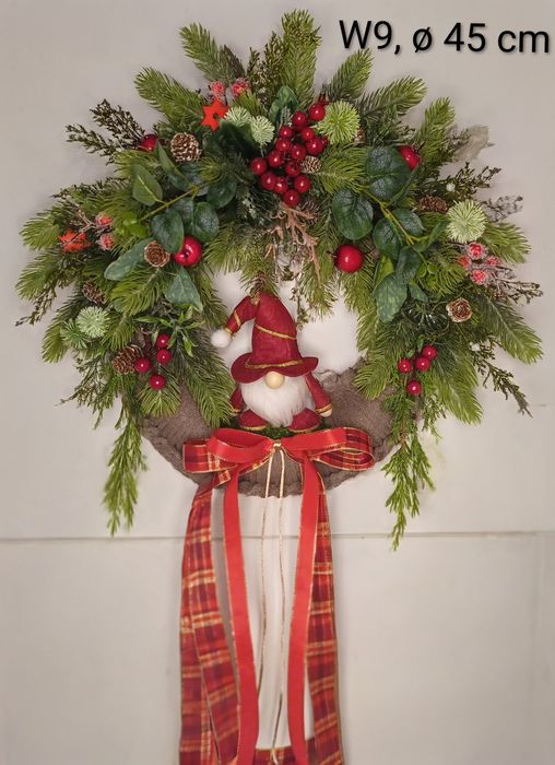 BLACK WEEKEND Wianek świąteczny na drzwi ø 45 cm sztuczne gałązki