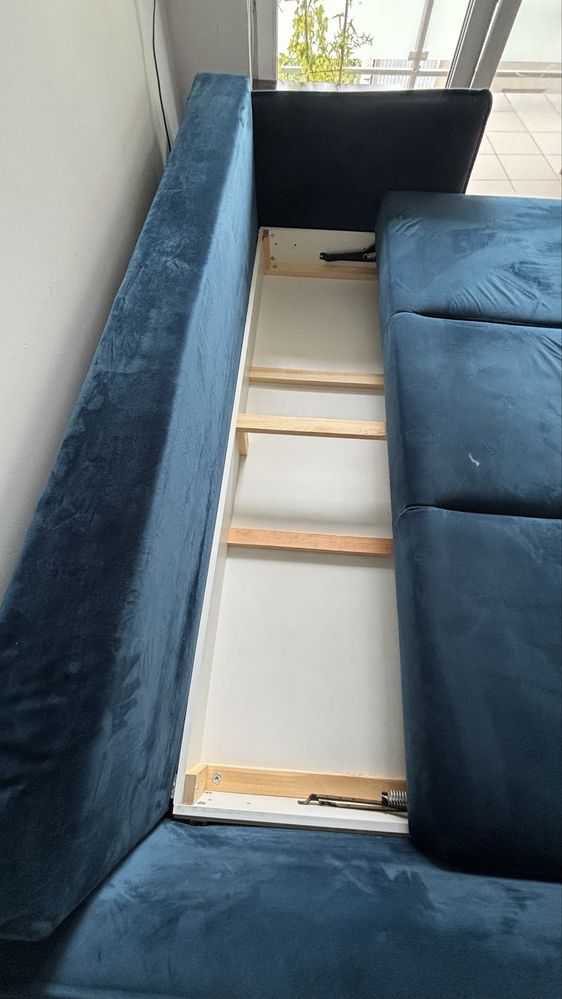 Sofa SOLIS Agata Meble | Funkcja Spania + pojemnik | Tkanina Velluto