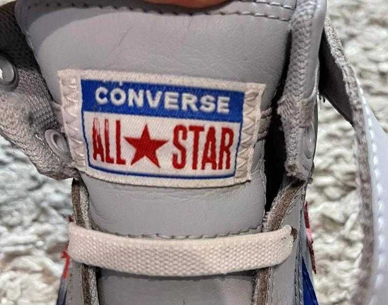 Оригинал.converse - детские,кожаные,высокие кеды-кроссовки