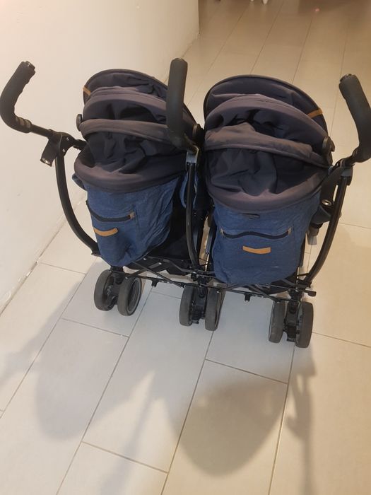 Wózek spacerowy parasolka Easy Go Duo Comfort składany podwójny bliźni