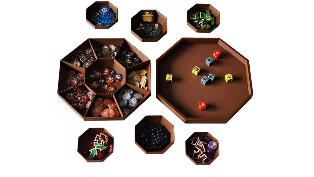 Zestaw pojemników taca na kości pojemnik 9 komorowy do gra planszowa