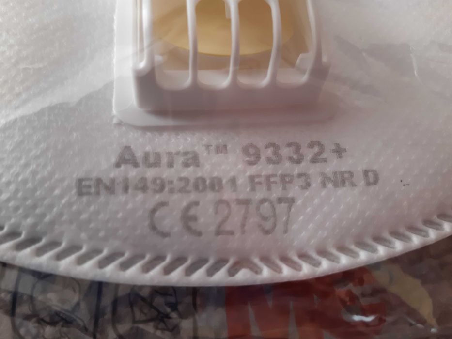 Półmaska filtrująca 3M Aura 9332+ FFP3. 100 sztuk zafoliowane UK+100.