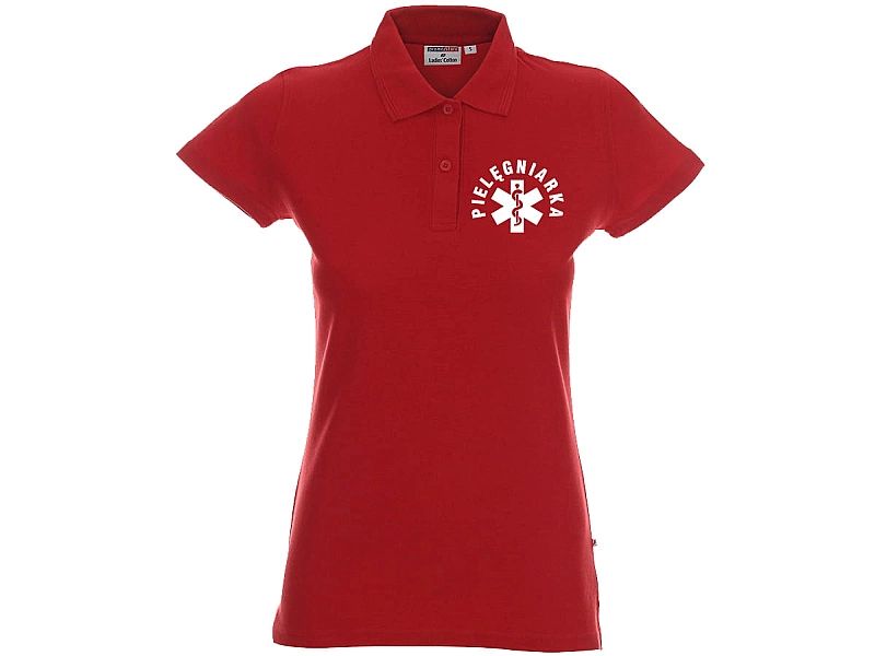 Koszulka Polo damska PIELĘGNIARKA czerwona (XL)