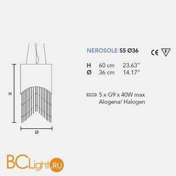 lampa sufitowa wisząca MASIERO NEROSOLE wyprzedaż z expozycji