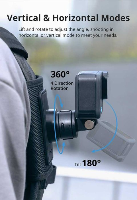 Obrotowy klips Ulanzi CO62 do plecaka do kamer GoPro Insta360 DJI