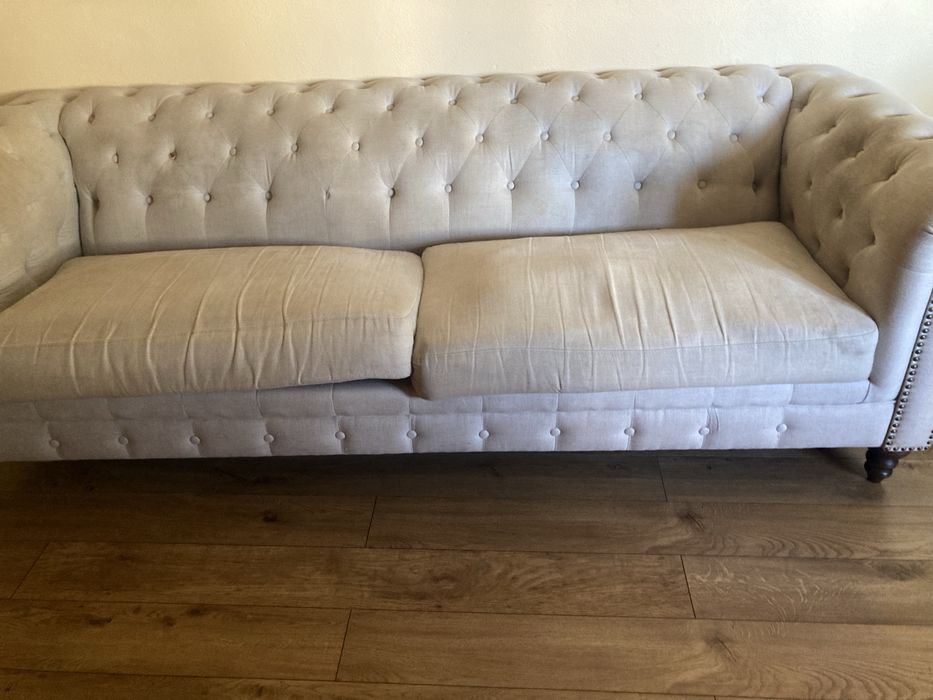 Sofá CHESTERFIELD Tecido Creme