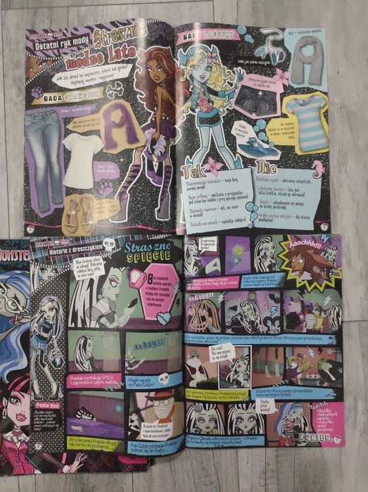 Lalki Monster high  magazyny gazetki zeszyt Rękawiczka teczka za darmo