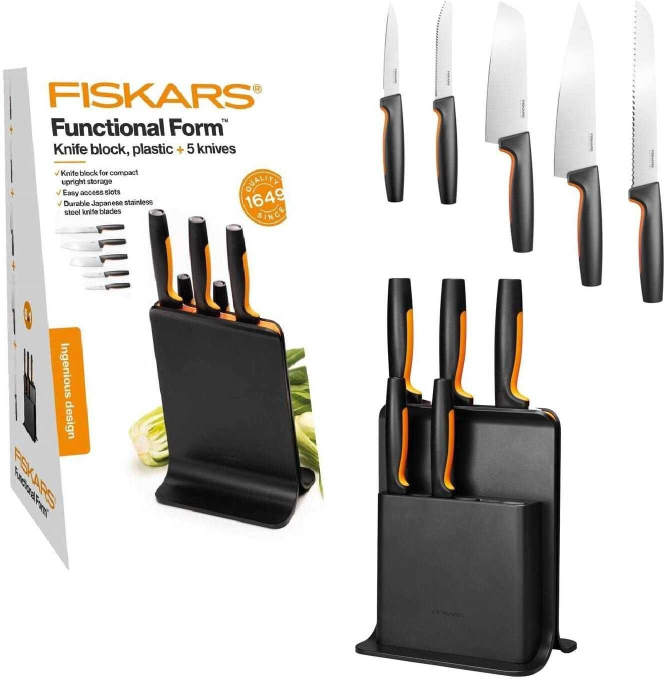 Komplet noży w bloku Fiskars Functional Form 5 szt