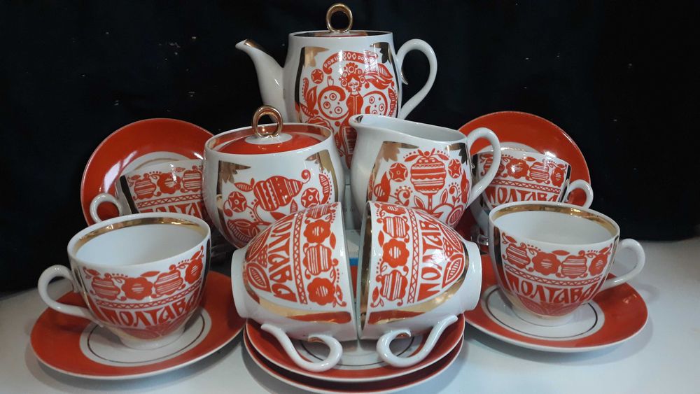 Фарфоровая посуда СССР Редкие чайные сервизы Полтавский Киевский