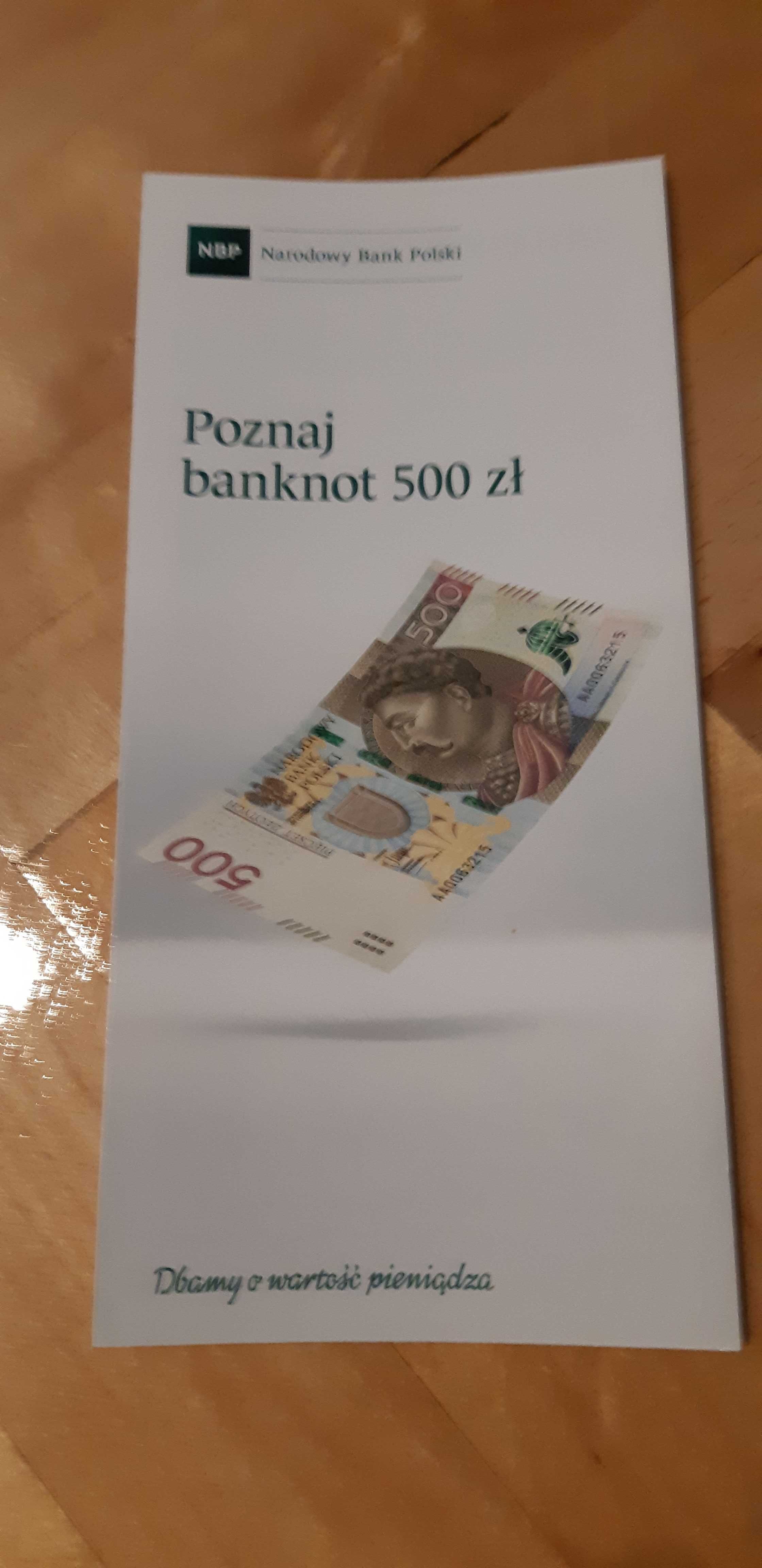 folder do banknotu 500 zł