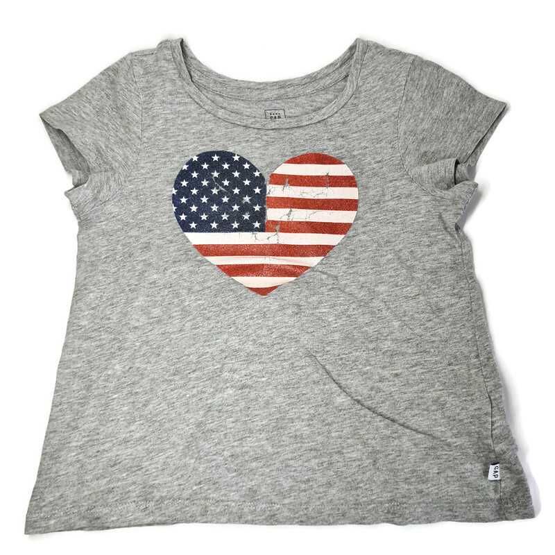 Gap t shirt bluzka dziecięca dziewczęca serce flaga usa