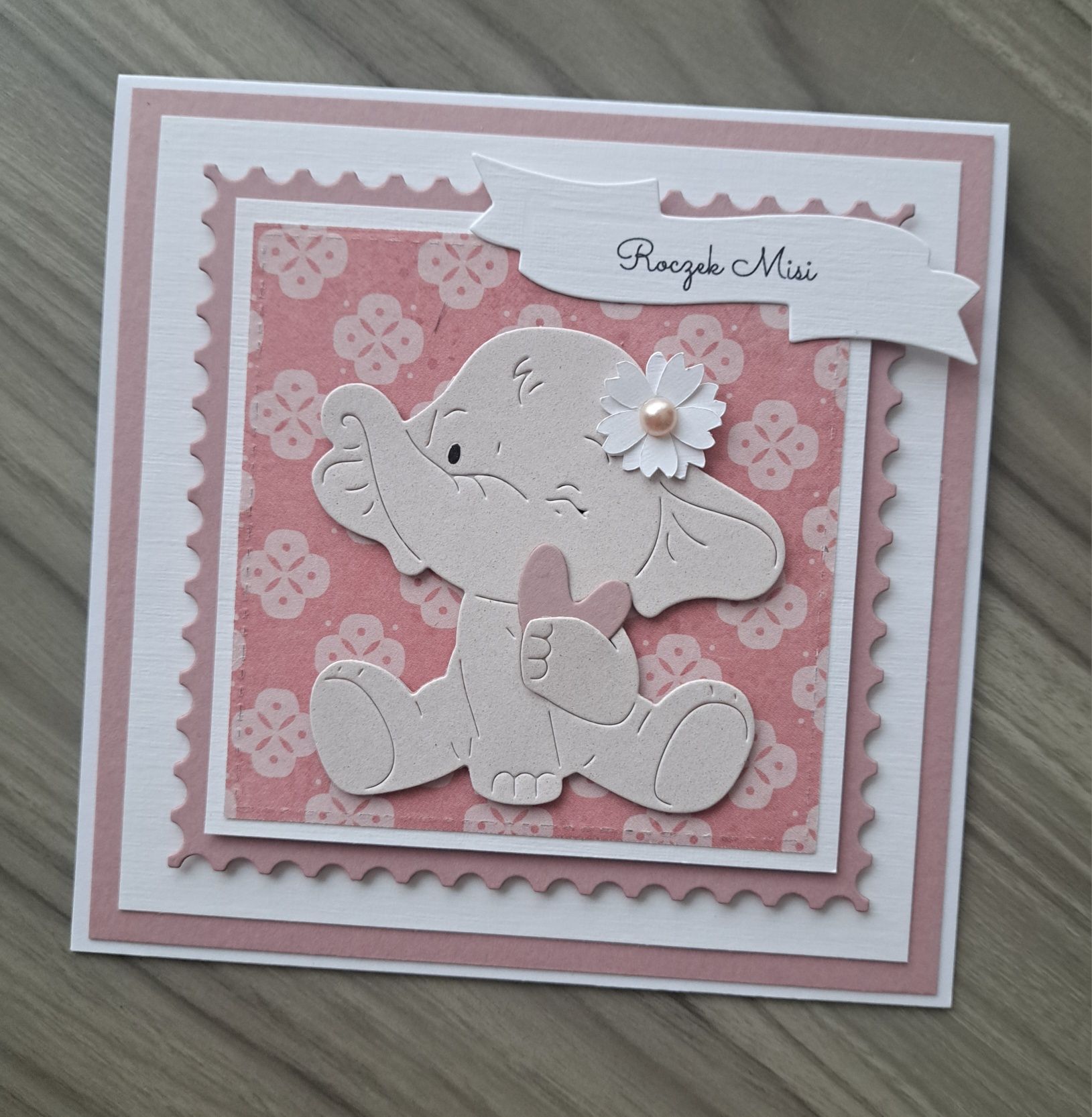 Personalizowana kartka dla dziewczynki na roczek, z okazji narodzin