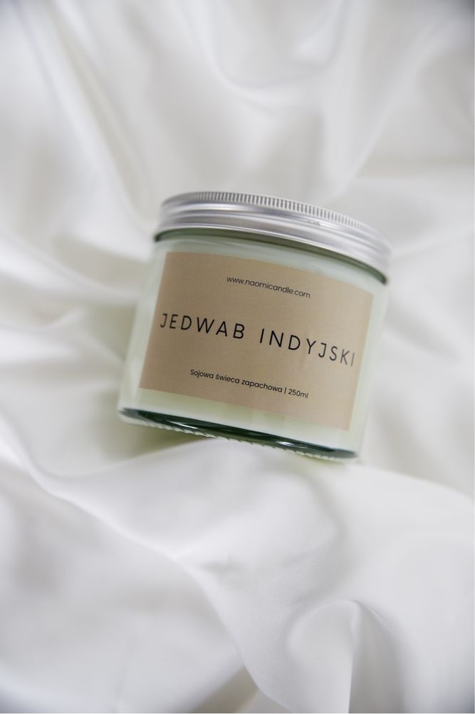 Świeca sojowa 250ml jedwab indyjski