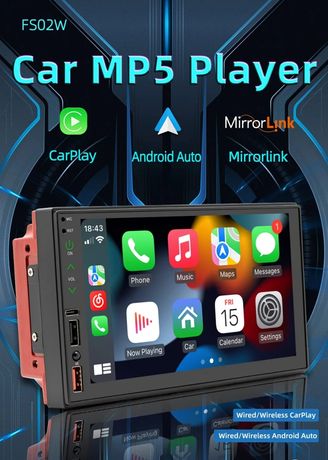Radio 2din - Bezprzewodowy Carplay, AndroidAuto