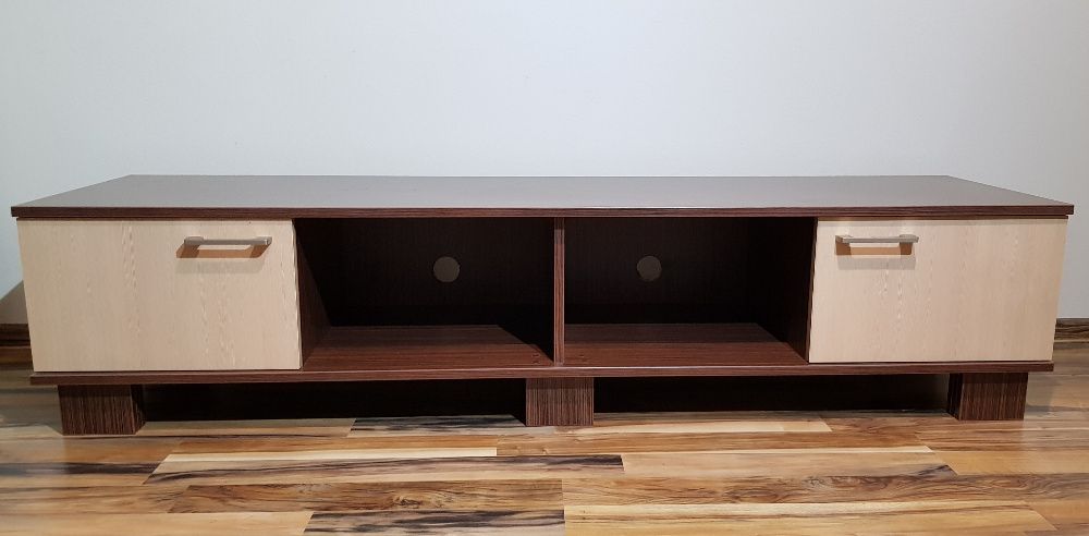 Szafka stolik pod telewizor RTV wenge/bambus zebrano