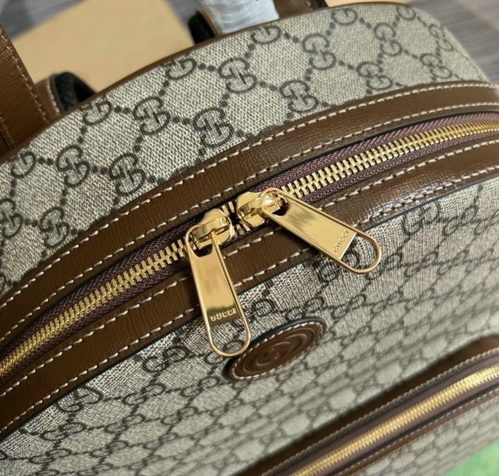 Люксовий рюкзак, ручна кладь, рюкзак Gucci размер 39*31 см, шкіра+канв