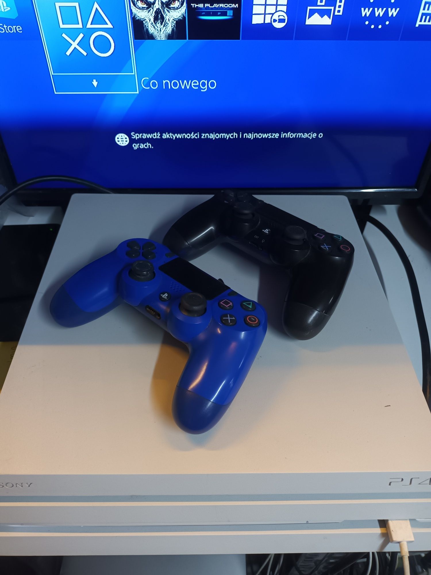 PS4 Pro 1TB biała Konsola PS4 Pro 2x pad