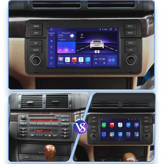 Radio FM RDS DAB+ CarPlay Android GPS WiFi USB MP3 BMW E46 75 Rover 75