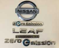 Значок надпись Nissan Leaf Zero Emission