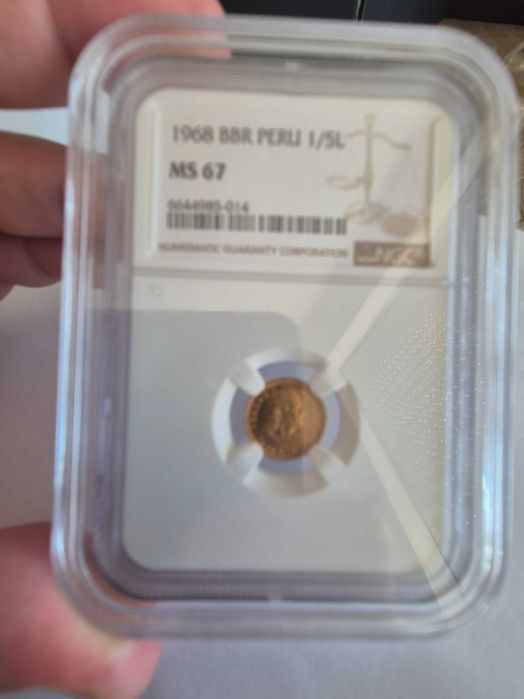 Moeda ouro Perú 1/5 libra (ngc)