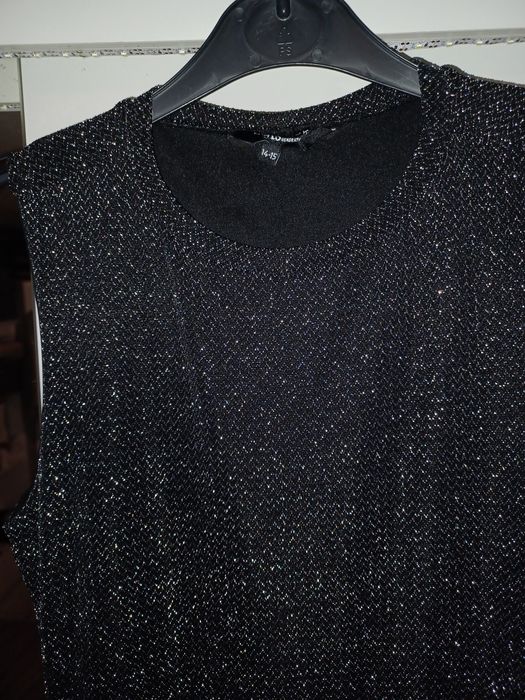 Brokatowa czarna sukienka xs