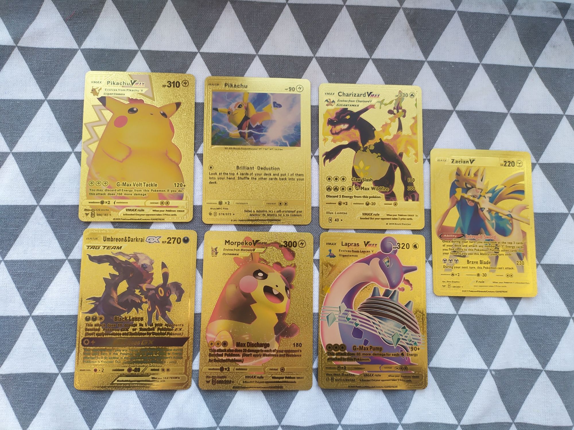 7 шт. Золоті картки Pokémon. Золотые карточки покемон