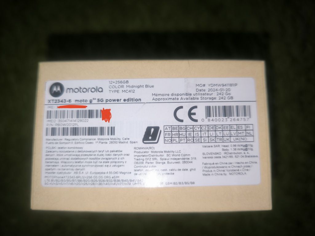 NOWA Motorola Moto g54 5g 12/256 GB Power Edition eSim