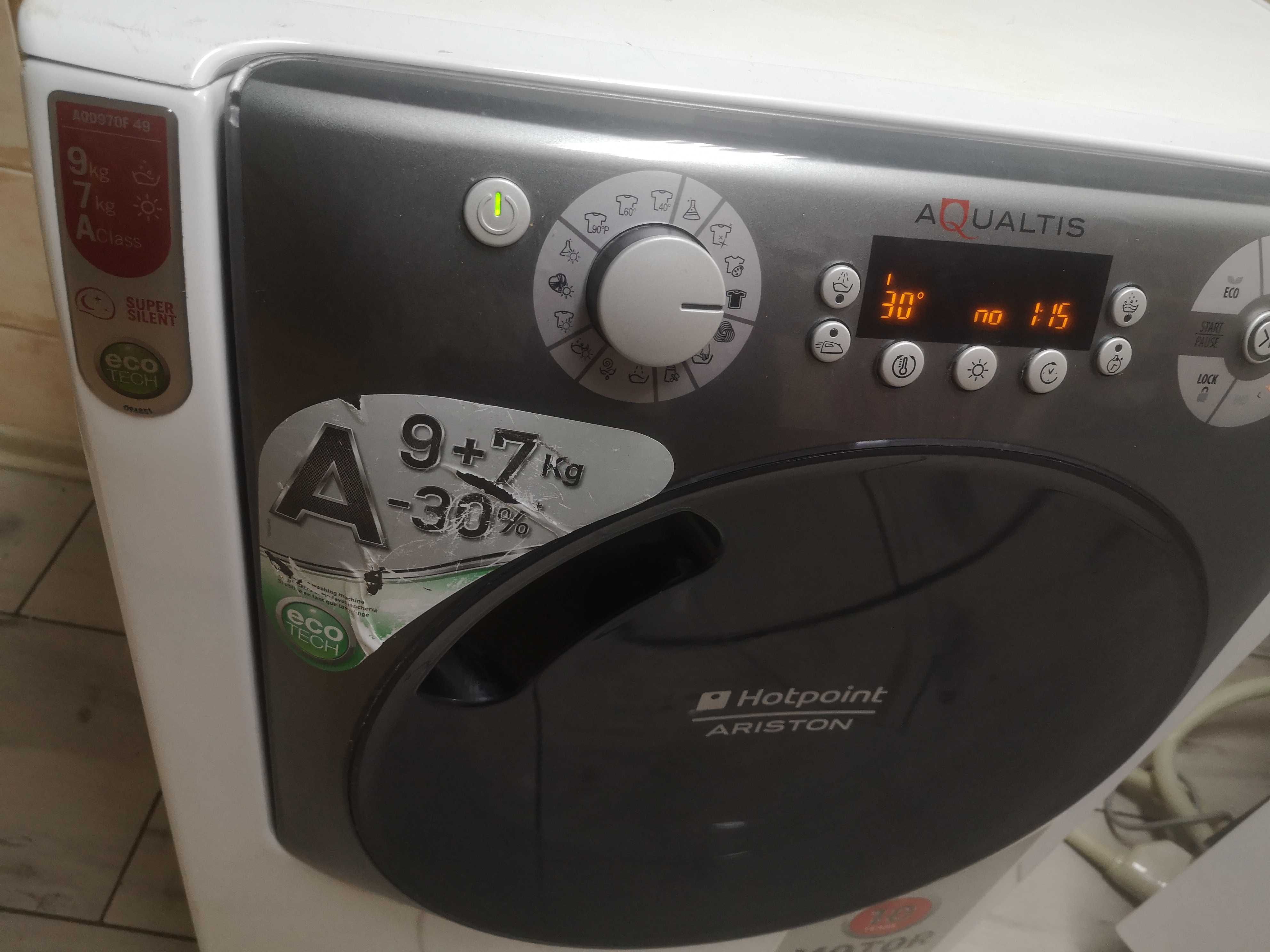 Pralko-suszarka ARISTON HOTPOINT 9+7KG,Inwerter 1400obr,stan bdb.