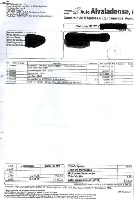 Pulverizador Tomix rebocável 1500 com aspiração inversa palmeta