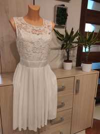 Biała piękna sukienka r 38