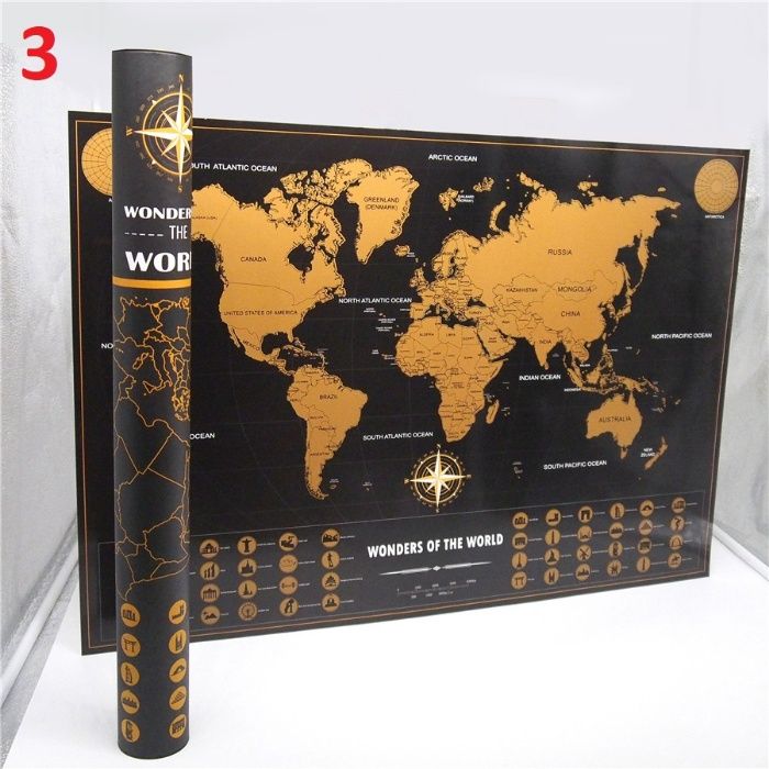 Varios Mapa Mundi Atlas p/ raspar Scratch viajantes wanderlust GRANDE