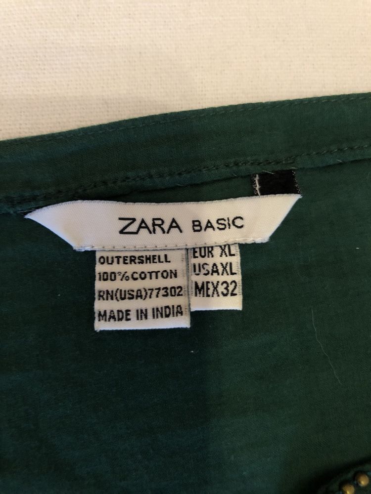 Túnica Verde ZARA com missangas - XL