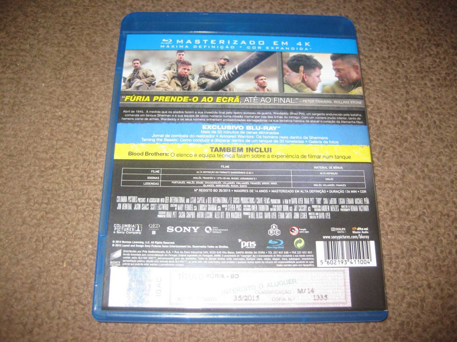 Blu-Ray "Fúria" com Brad Pitt