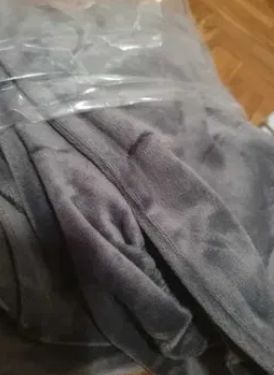 Zestaw 4 pokrowców na krzesła szary elastyczny welur grube pokrowce