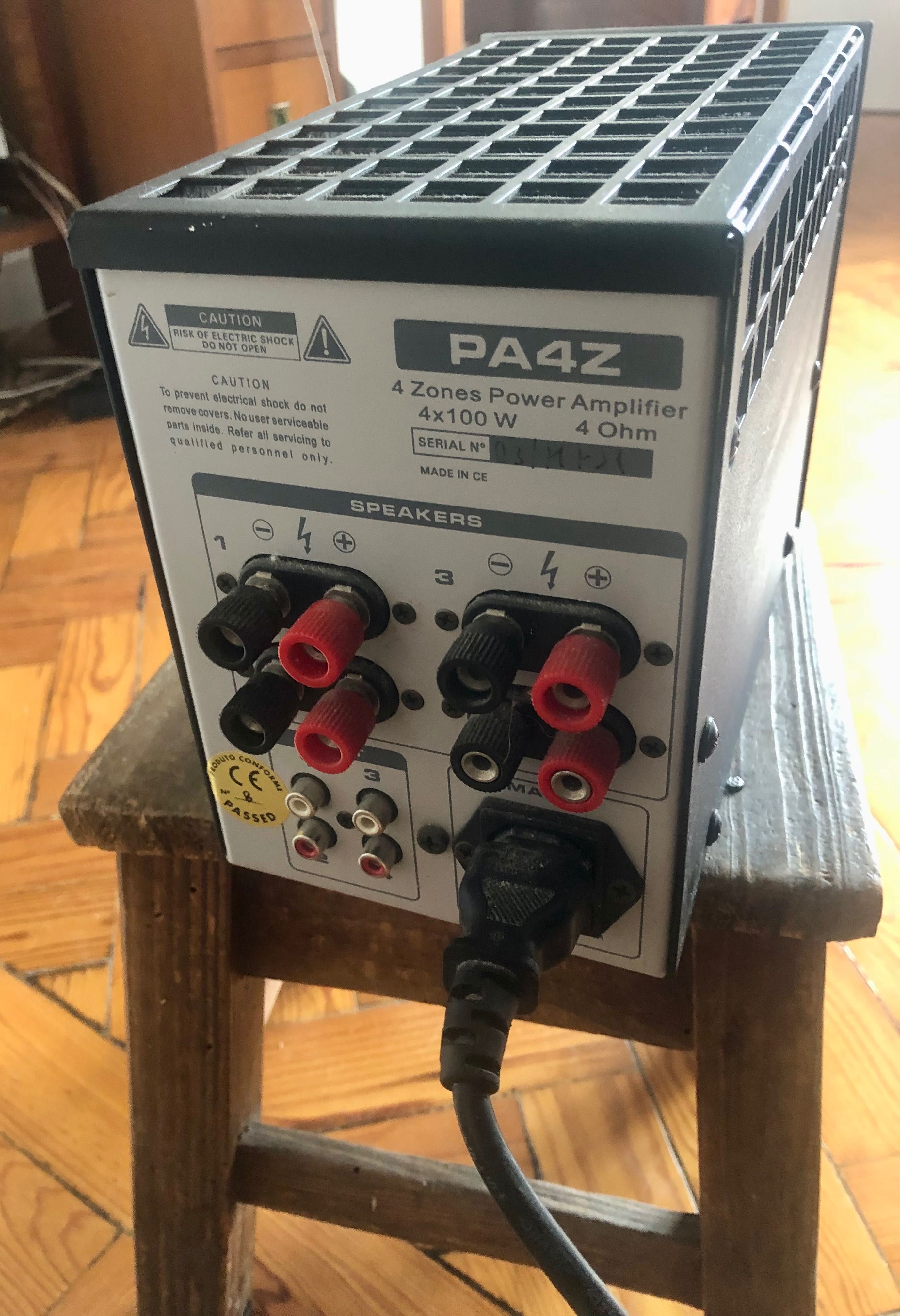 AMPLIFICADOR 4 Zonas 4x100W 4OHM - Acústica PA4Z