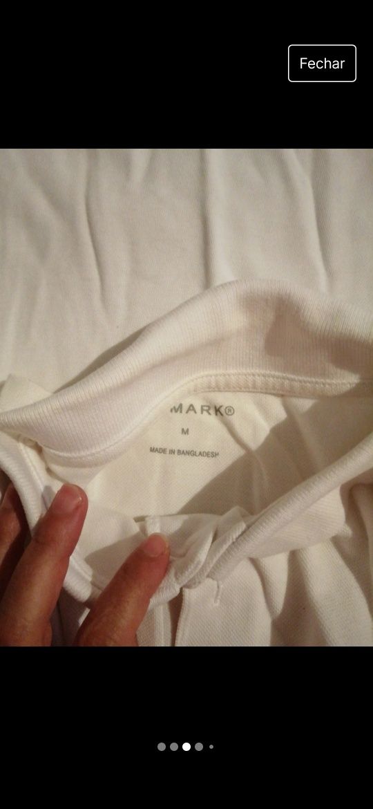 Conj. 2 pólos brancos , M, Primark